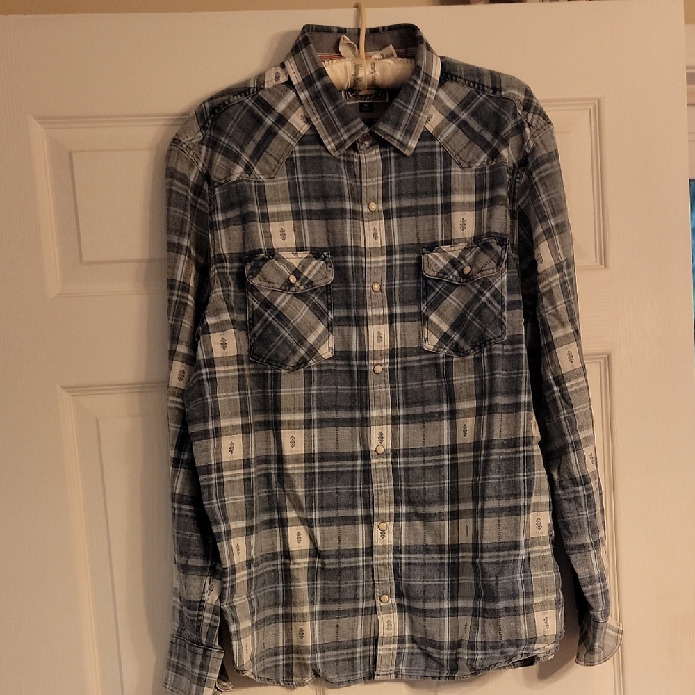 Men's Flag & Anthem Blue Plaid Shirt